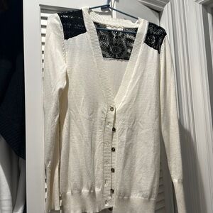 White cardigan